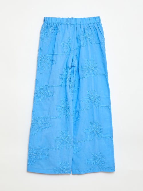 Wijde broek met borduursels - Kiabi