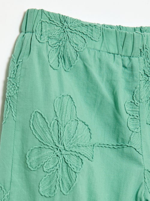 Wijde broek met borduursels - Kiabi