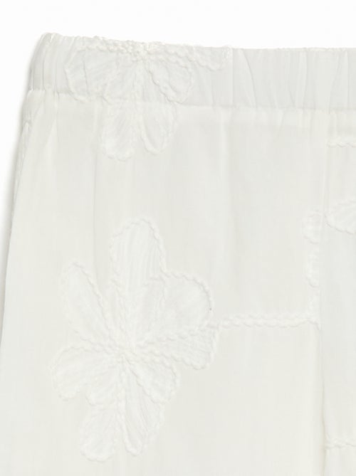 Wijde broek met borduursels - Kiabi