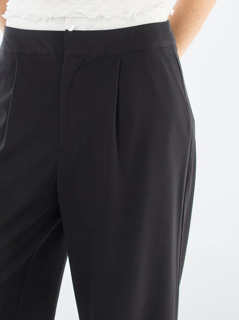 Wijde broek met boxer tailleband Zwart - Kiabi