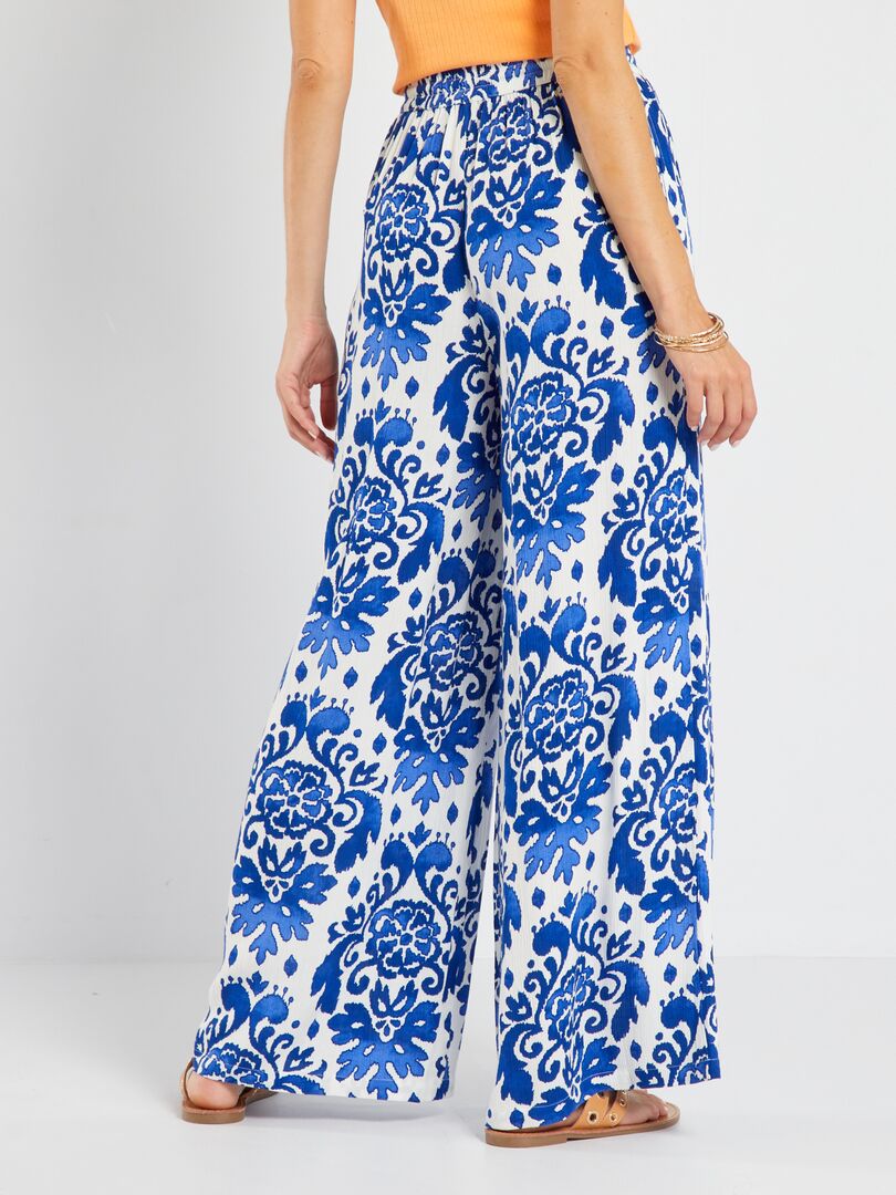 Wijde broek met elastiek BLAUW Kiabi 18.00€