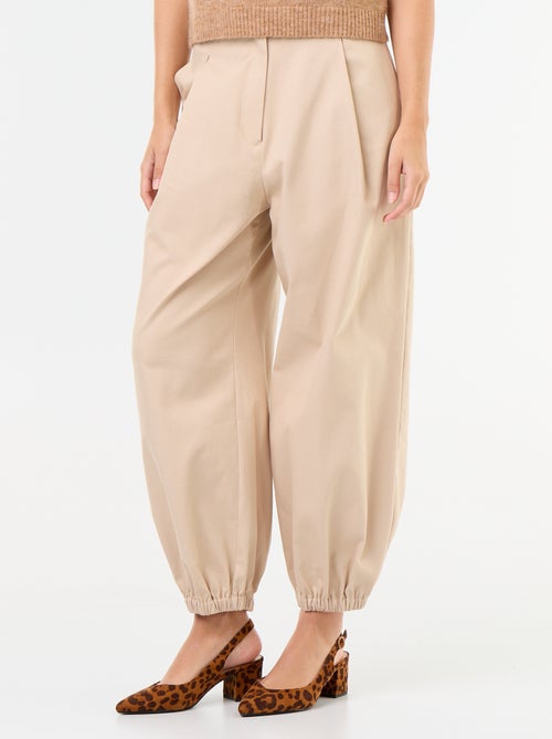 Wijde broek met elastische boorden - Kiabi
