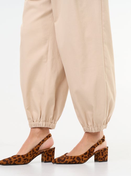 Wijde broek met elastische boorden - Kiabi