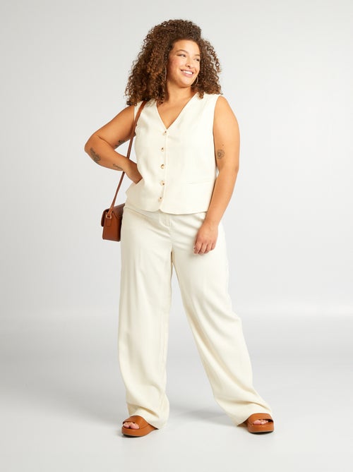 Wijde broek met elastische taille - Kiabi