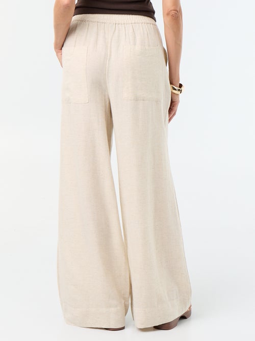 Wijde broek met elastische taille - Kiabi
