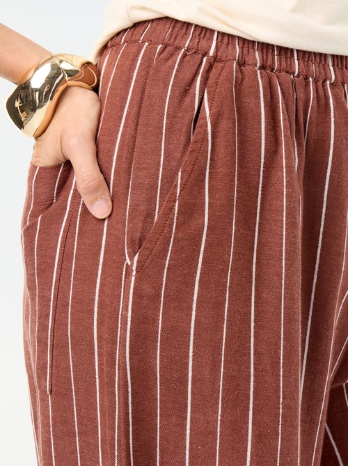 Wijde broek met elastische taille - Kiabi