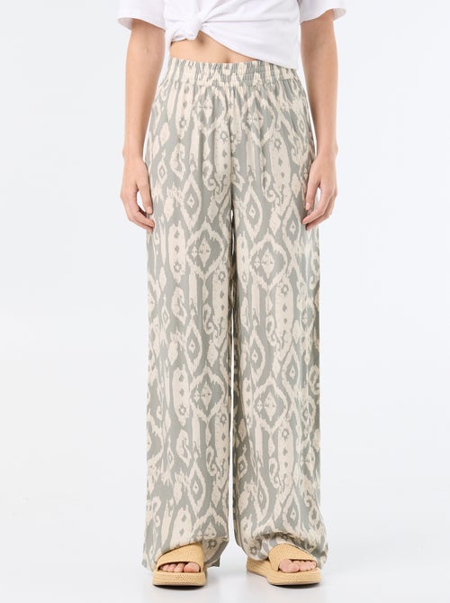 Wijde broek met elastische taille - Kiabi