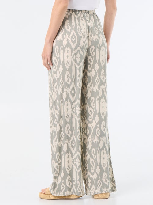 Wijde broek met elastische taille - Kiabi