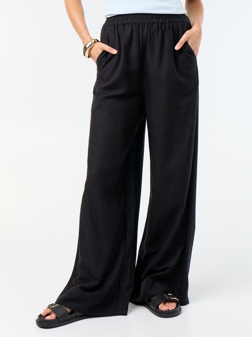 Wijde broek met elastische taille - Kiabi