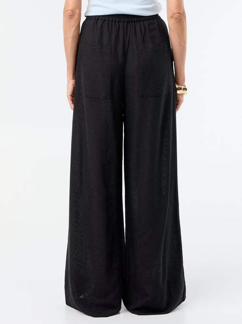 Wijde broek met elastische taille - Kiabi