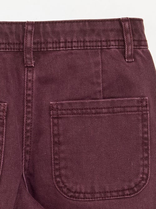 Wijde broek met geborduurde bloemen - Kiabi