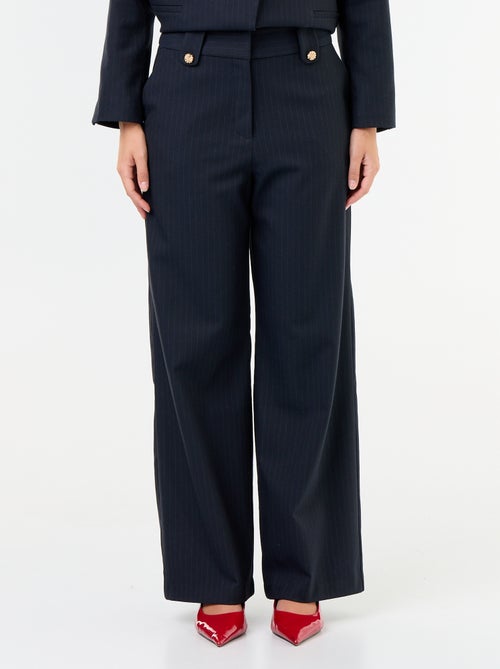 Wijde broek met goudkleurige knopen - Kiabi