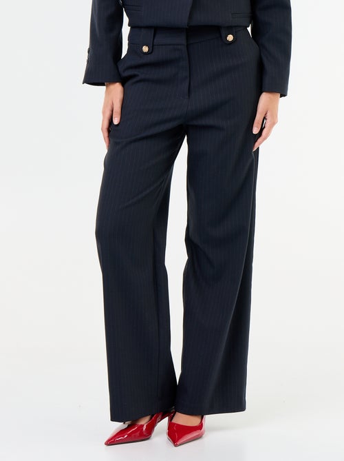 Wijde broek met goudkleurige knopen - Kiabi