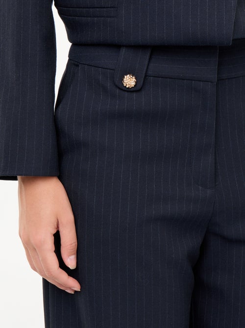 Wijde broek met goudkleurige knopen - Kiabi