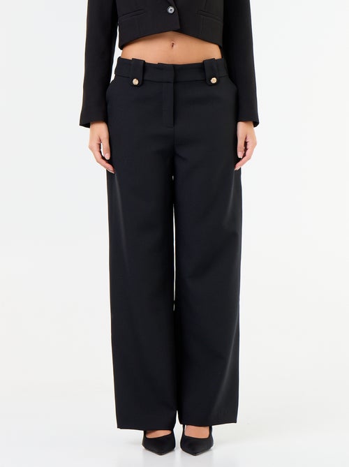 Wijde broek met goudkleurige knopen - Kiabi