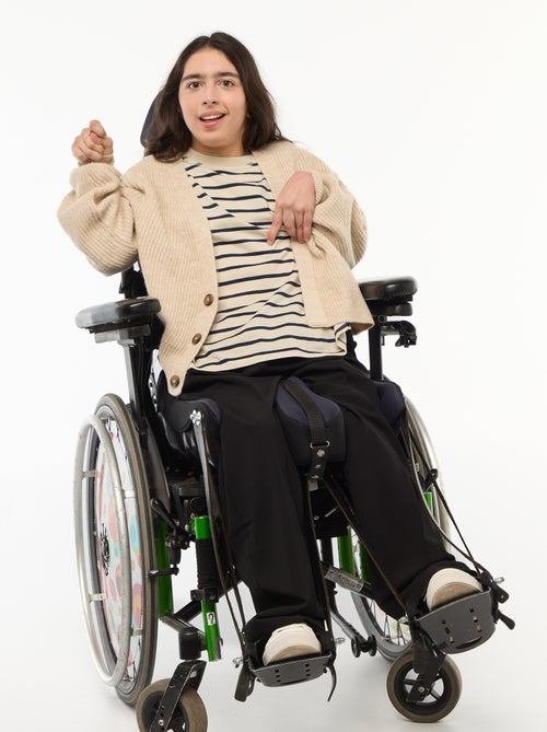 Wijde broek met hoge taille - collectie gemakkelijk aan te trekken - Kiabi