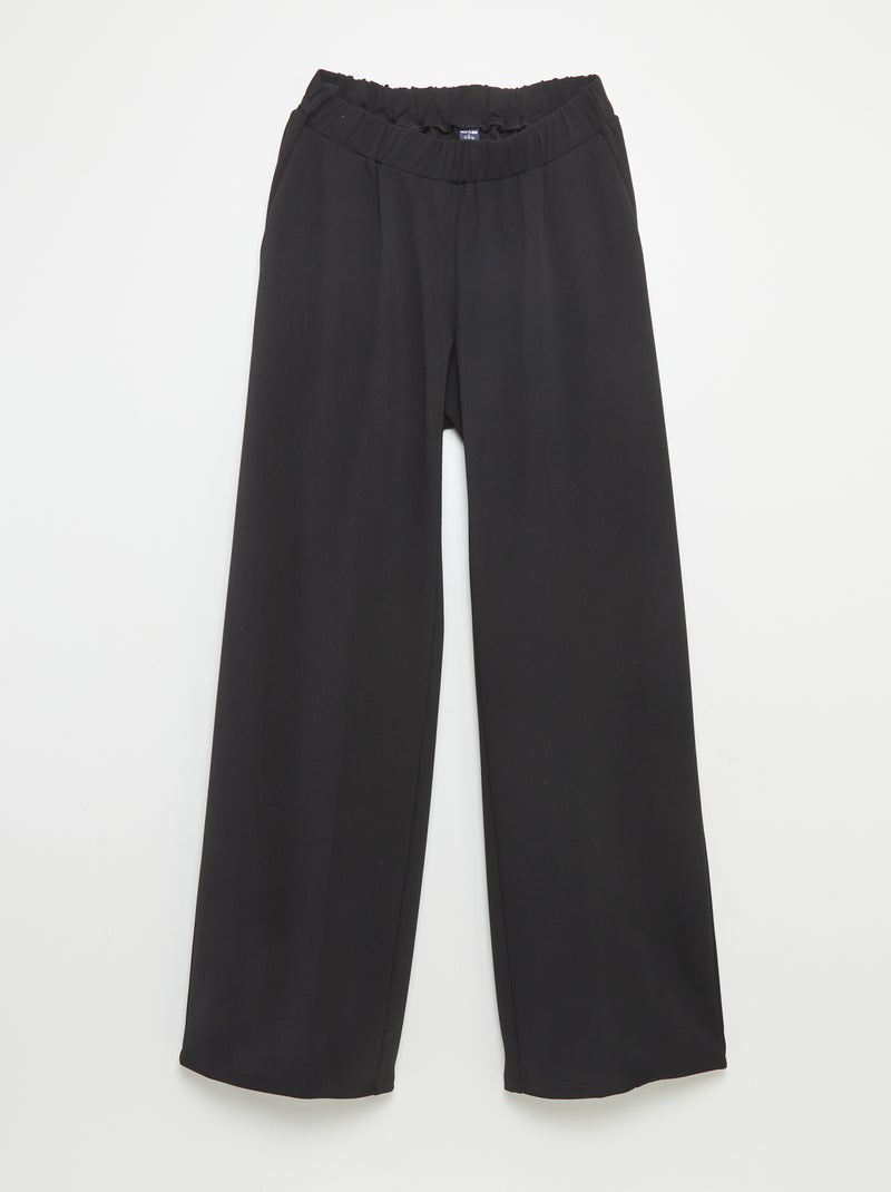 Wijde broek met hoge taille - collectie gemakkelijk aan te trekken zwart - Kiabi