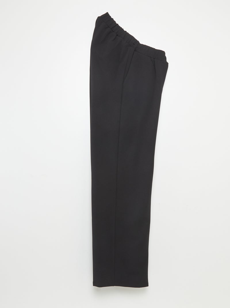 Wijde broek met hoge taille - collectie gemakkelijk aan te trekken zwart - Kiabi