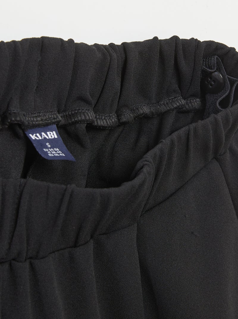 Wijde broek met hoge taille - collectie gemakkelijk aan te trekken zwart - Kiabi