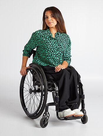 Wijde broek met hoge taille - Makkelijk aan te trekken - Kiabi