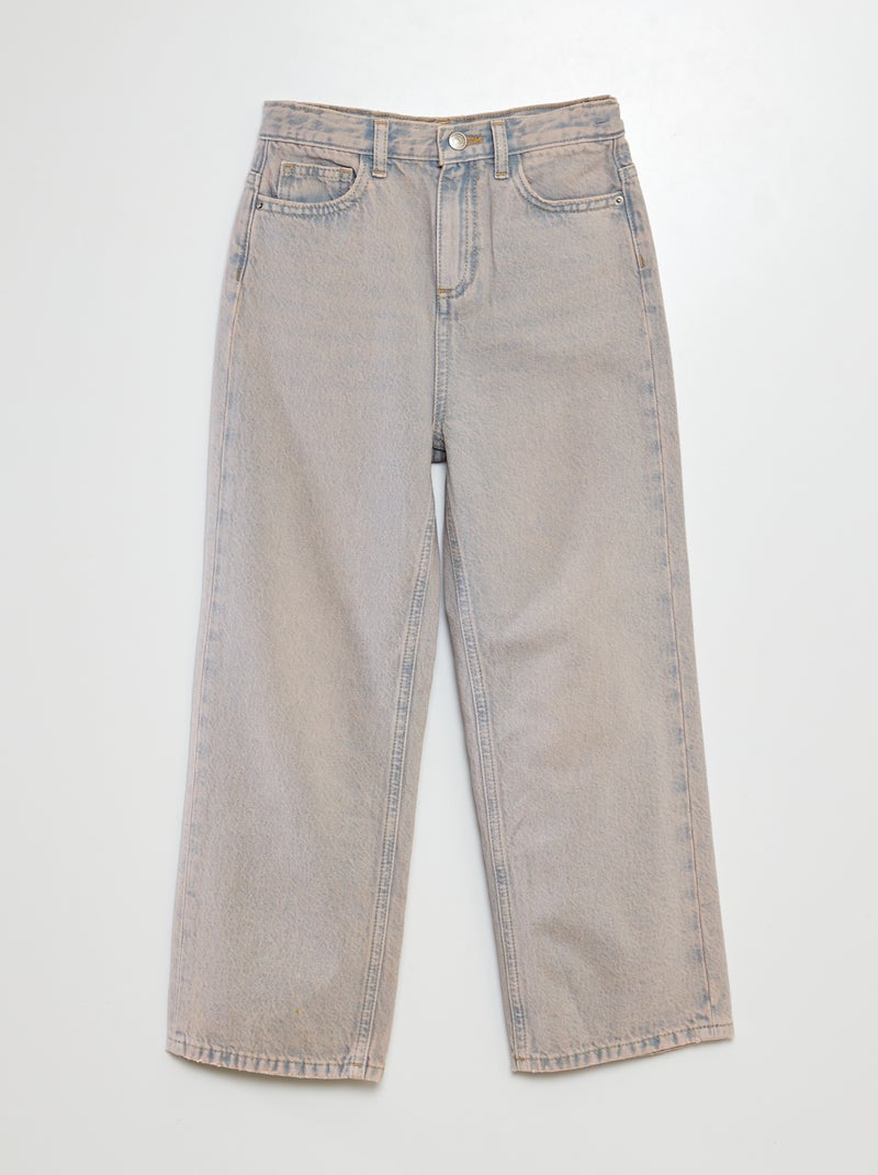 Wijde broek met hoge taille BLAUW - Kiabi