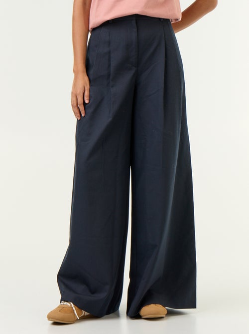 Wijde broek met hoge taille - Kiabi