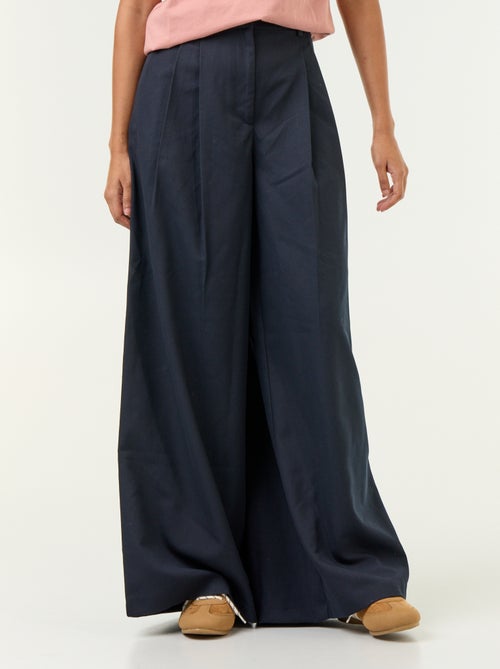 Wijde broek met hoge taille - Kiabi