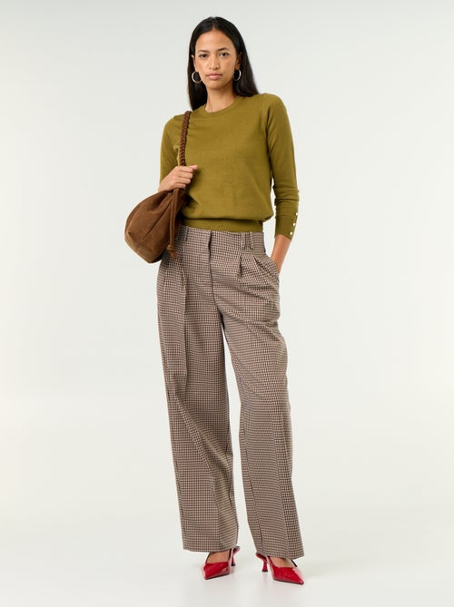 Wijde broek met hoge taille - Kiabi Wijde broek met hoge taille - Kiabi