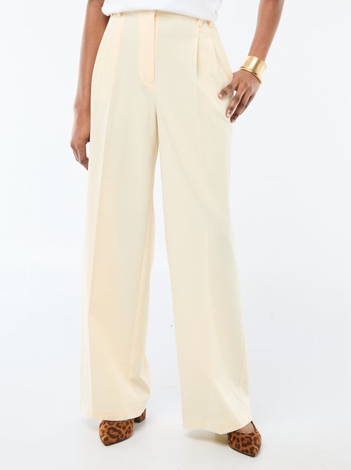 Wijde broek met hoge taille en 5 zakken - Kiabi