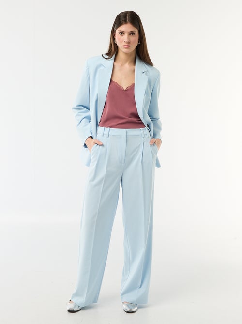 Wijde broek met hoge taille en 5 zakken - Kiabi