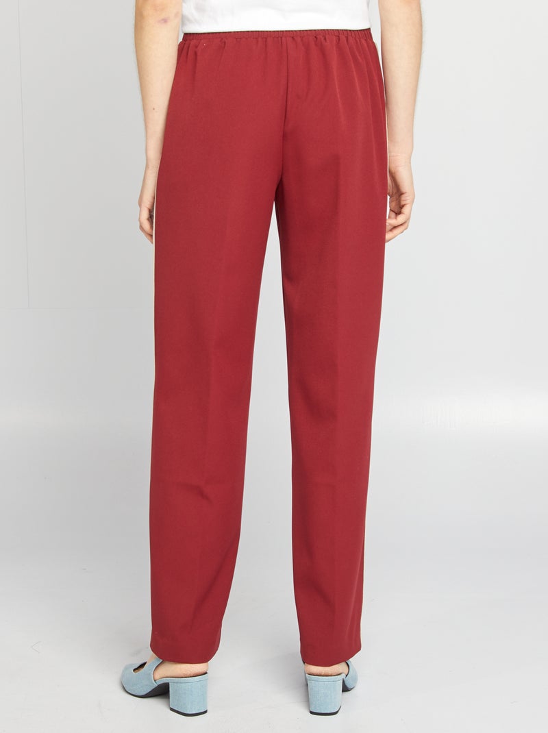 Wijde broek met hoge taille en contrasterende strepen ROOD - Kiabi