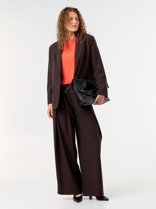 Wijde broek met hoge taille en plooien - Kiabi Wijde broek met hoge taille en plooien - Kiabi