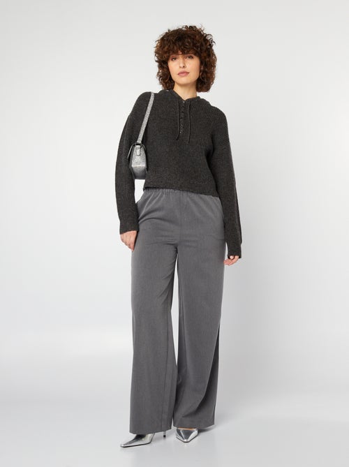 Wijde broek met hoge taille - Kiabi