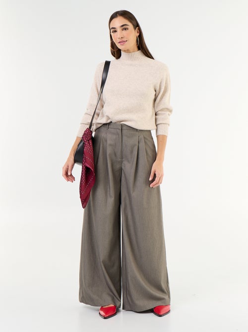 Wijde broek met hoge taille - Kiabi