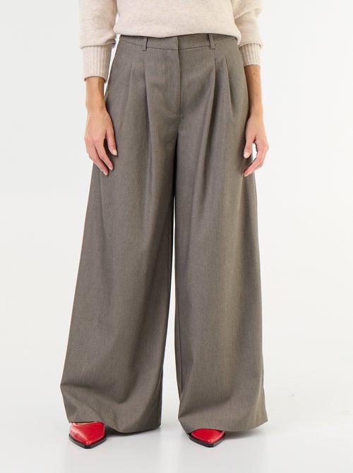 Wijde broek met hoge taille - Kiabi
