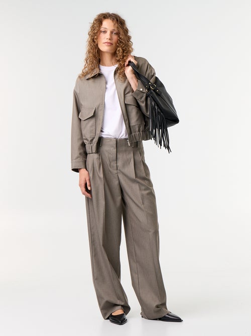 Wijde broek met hoge taille - Kiabi Wijde broek met hoge taille - Kiabi