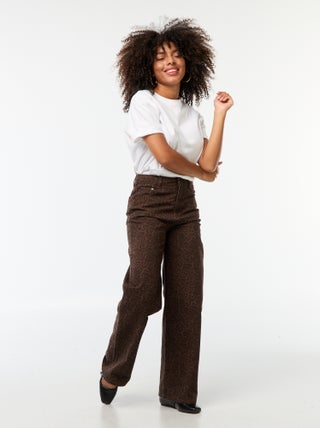 Wijde broek met luipaardprint