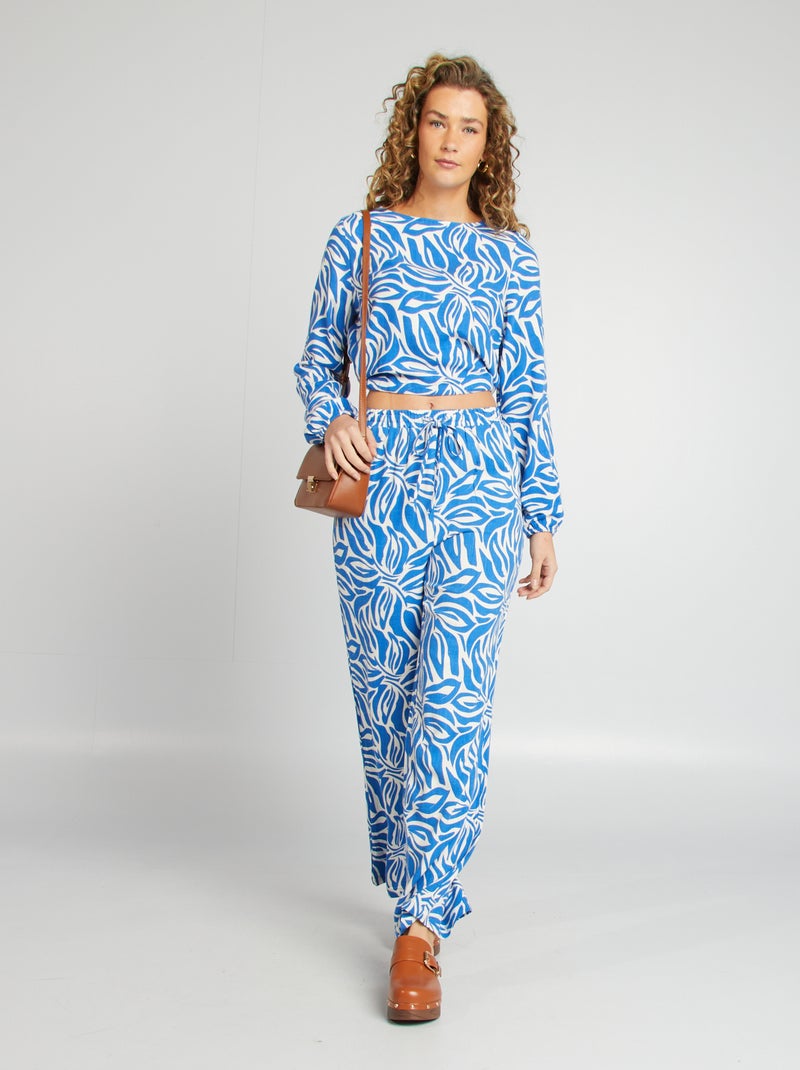 Wijde broek met motiefje BIEGE - Kiabi