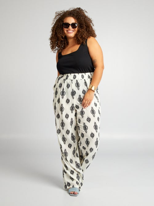 Wijde broek met motiefje - Kiabi