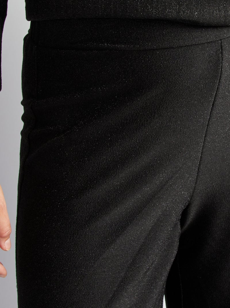 Wijde broek met pailletten ZWART - Kiabi
