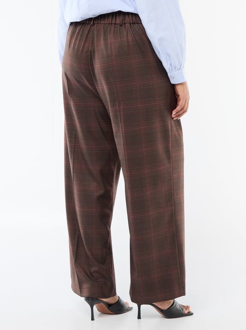 Wijde broek met ruitjes - Kiabi