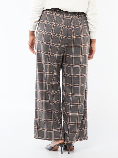 Wijde broek met ruitjes - Kiabi