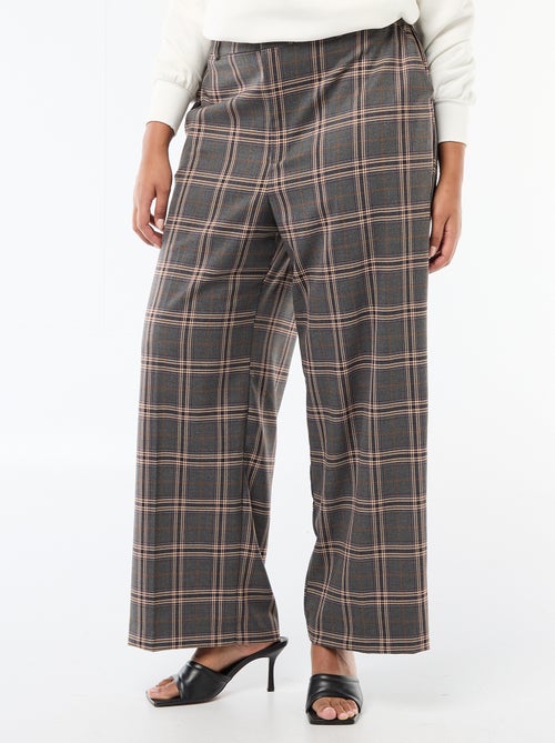 Wijde broek met ruitjes - Kiabi