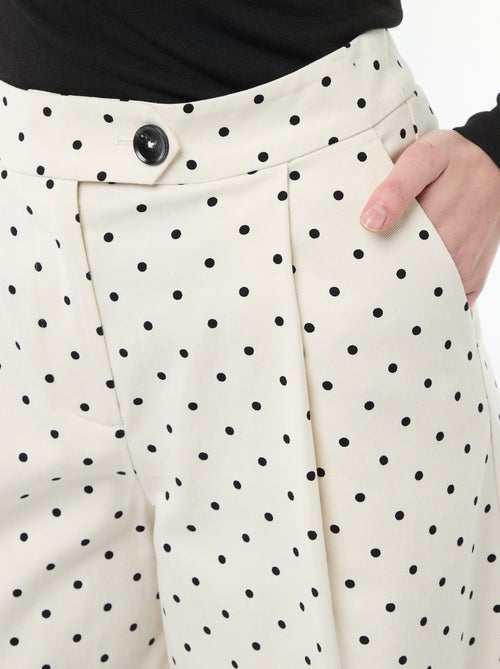 Wijde broek met stippen - Kiabi