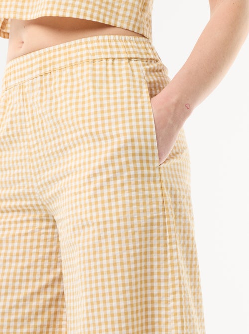 Wijde broek met Vichy-ruit - Kiabi