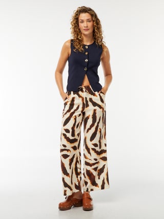 Wijde broek met vlekkerige print