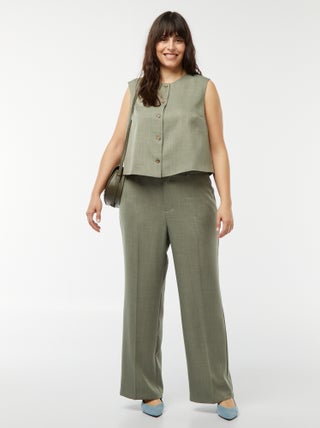 Wijde broek met wijde pijpen en 4 zakken