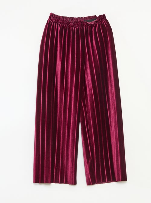 Wijde broek met wijde pijpen van zachte, stevige ribjersey - Kiabi