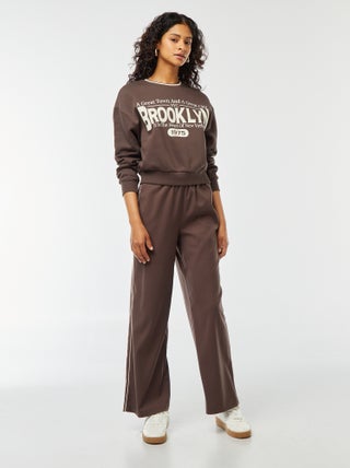 Wijde broek met zijstreep