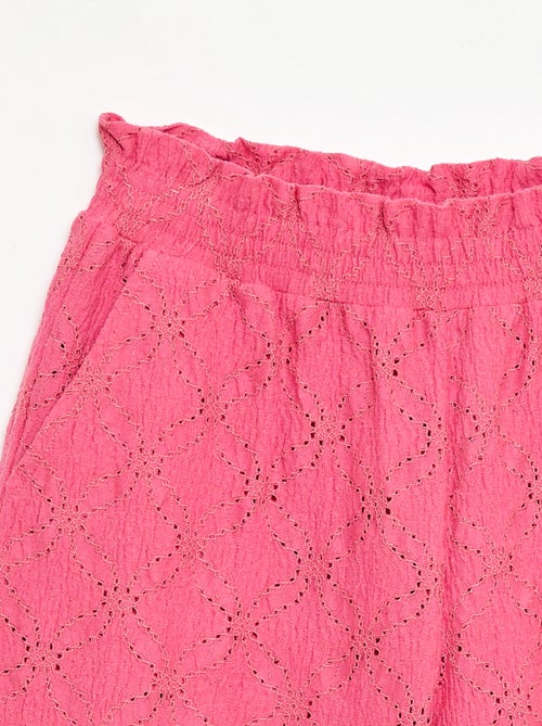 Wijde broek van broderie anglaise - Kiabi